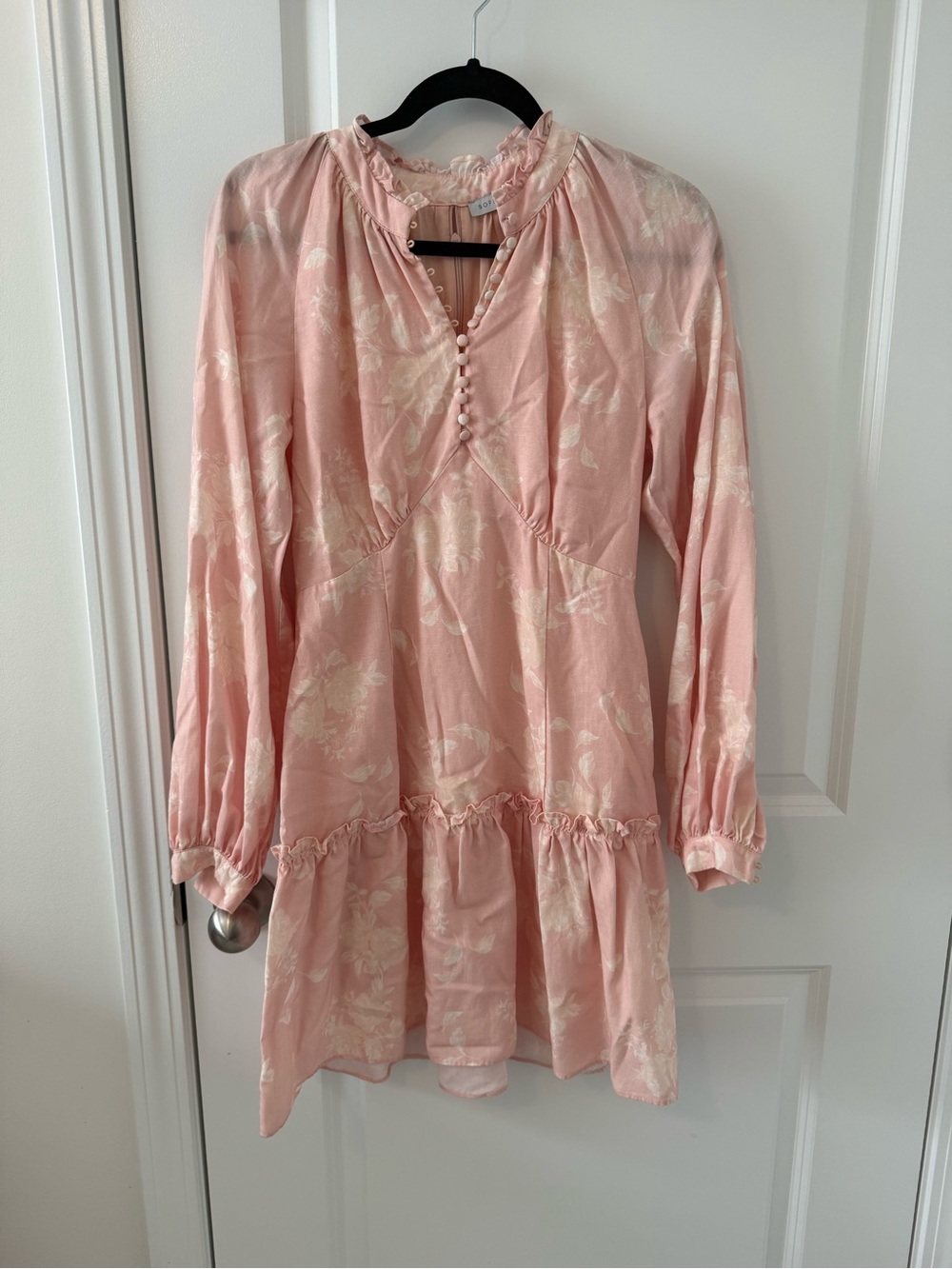 Sofia Irina Pink Floral Button-Front Mini Dress